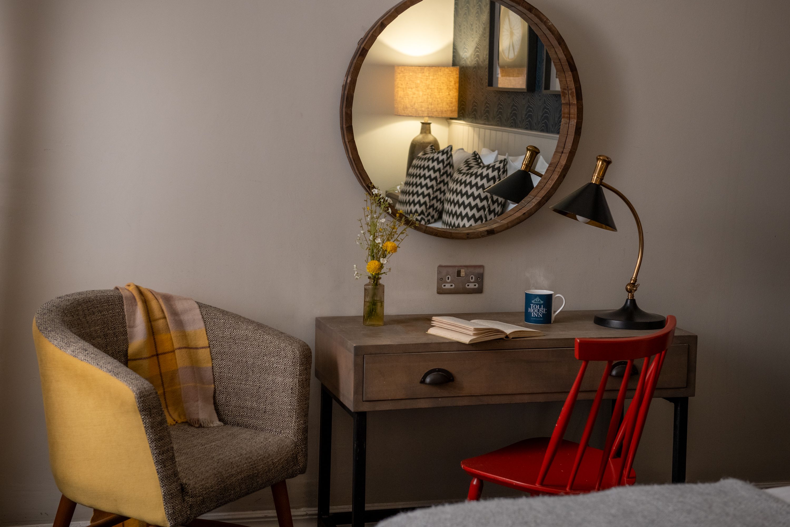 bedroom details at the toll house